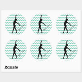 Dance Gymnastics Aangepaste naam Chevron Ronde Sticker (Vel)
