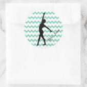 Dance Gymnastics Aangepaste naam Chevron Ronde Sticker (Tas)