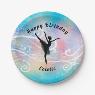 Dance Happy Birthday Ballerina Swirl Paper Bord