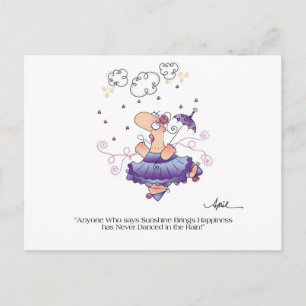 DANCE IN THE RAIN Briefkaart, April McCallum Briefkaart