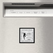 Dance inspirerend quote musical notes zwart magneet (Insitu (Vaatwasser))