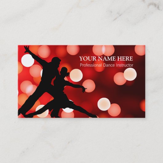 Dance Instructor Business Card Template Visitekaartje (Voorkant)