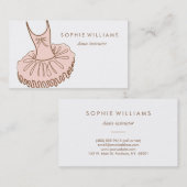 Dance Instructor Pink Tutu Visitekaartje (Voorkant / Achterkant)