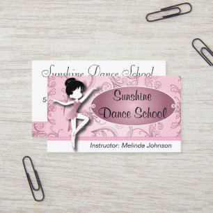 Dance Instructor   Roze ballet Dancer   Ballerina Visitekaartje