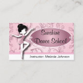 Dance Instructor | Roze ballet Dancer | Ballerina Visitekaartje (Voorkant)