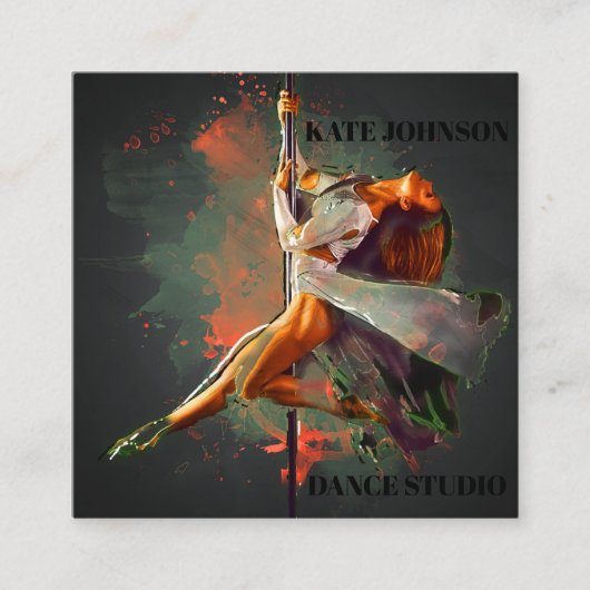 Dance, Instructor, Studio Vierkante Visitekaartje (Voorkant)