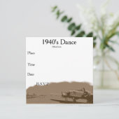 Dance Invite 1940 Kaart (Staand voorkant)