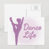 Dance Life Ballerina - Paars - Briefkaart (Voorkant / Achterkant)