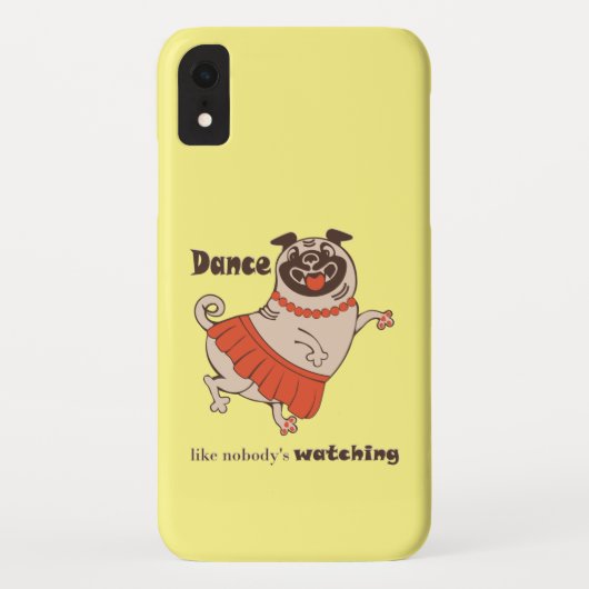 Dance like nobody is watching Pug Girl Case-Mate iPhone Case (Achterkant)