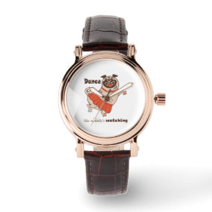 Dance like nobody is watching Pug Girl Horloge