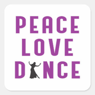 Dance Love Dansparty Sport Dancer Funny Gift Vierkante Sticker