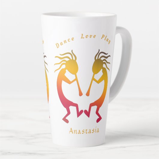 Dance Love Play Geniet van leven Latte Mok (Rechterhoek)