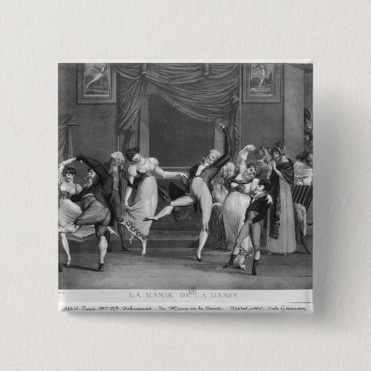 Dance mania, 1809 vierkante button 5,1 cm (Voorkant)