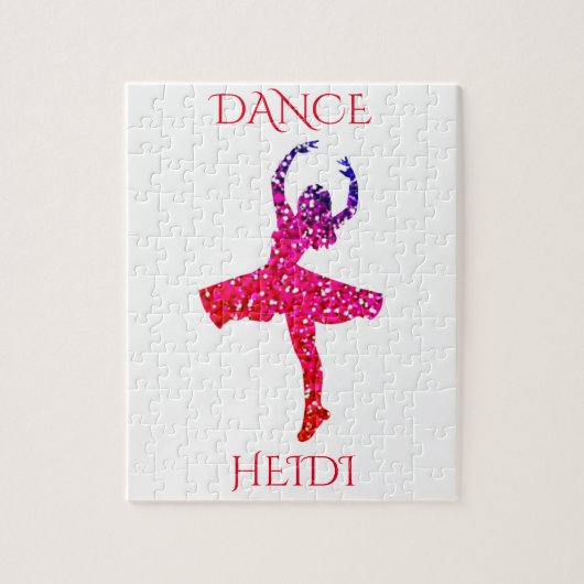 DANCE meisjes puzzel met persoonlijke naam. (Verticaal)