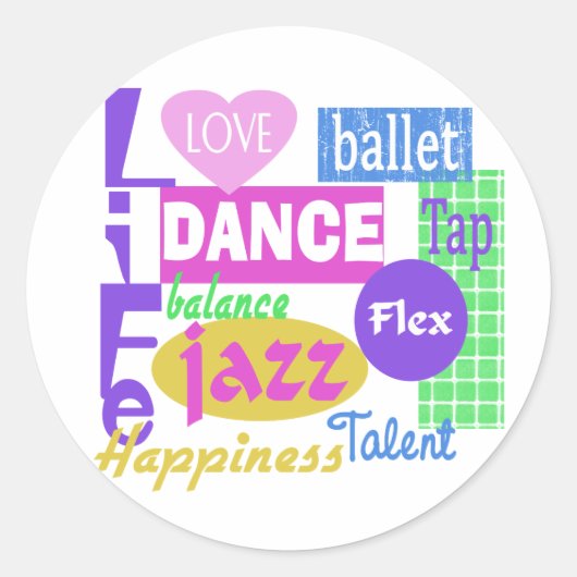 Dance Mix Ronde Sticker (Voorkant)