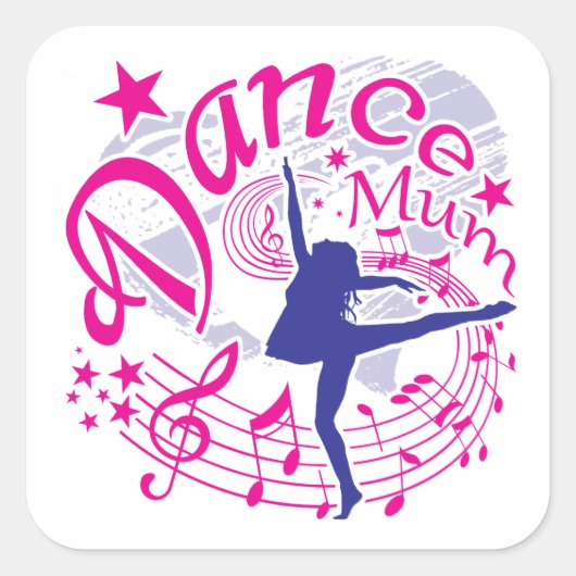 Dance Mum Vierkante Sticker (Voorkant)