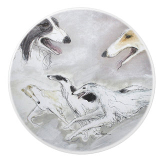 Dance of the Borzoi Keramische Knop