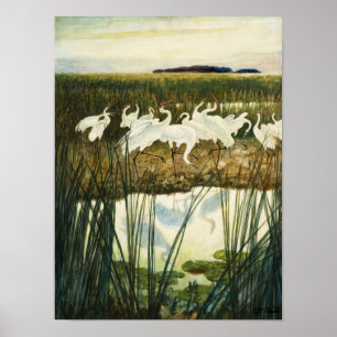 Dance of the Whooping Cranes, 1939 by N.C. Wyeth Poster