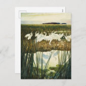 Dance of the Whooping Cranes van N.C. Wyeth Feestdagenkaart (Voorkant / Achterkant)