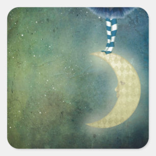 Dance on the Moon Vierkante Sticker