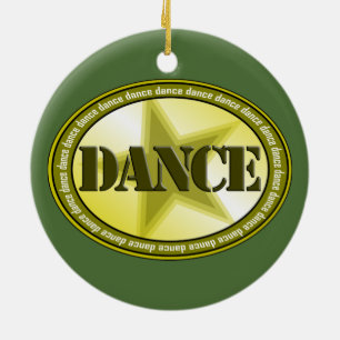Dance Oval - Green Keramisch Ornament