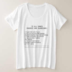 Dance Parent Herinder Apple Grote Maat T-shirt