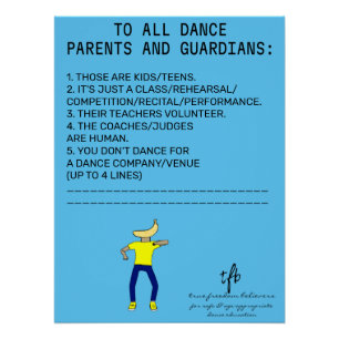 Dance Parent Rappel Banana Lime Poster
