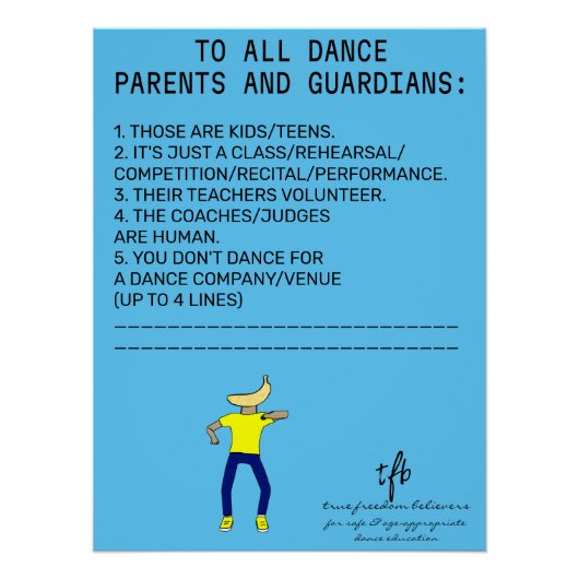 Dance Parent Rappel Banana Lime Poster (Devant)