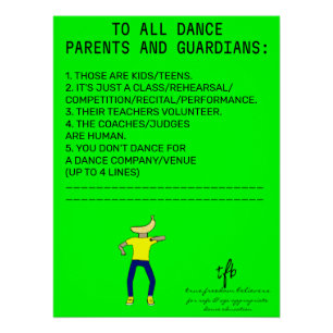 Dance Parent Rappel Banana Lime Poster