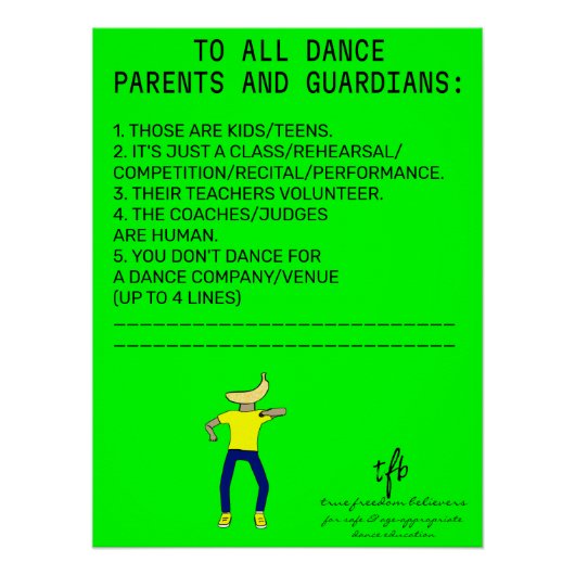 Dance Parent Rappel Banana Lime Poster (Devant)