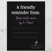 Dance Parents Audience Etiquette Lavender Flyer (Achterkant)