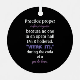 Dance Parents Audience Etiquette Lavender Metalen Ornament