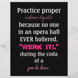 Dance Parents Audience Etiquette Pink Flyer