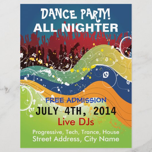 Dance Party All Nighter Flyer (Voorkant)