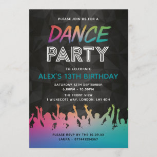 Dance Party Anniversaire Invitations