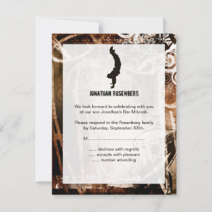 Dance Party Bar Mitzvah RSVP-antwoordkaart RSVP Kaartje