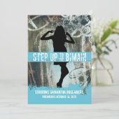 Dance Party Bat Mitzvah Invitation in Sky (Debout devant)