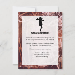 Dance Party Bat Mitzvah RSVP-antwoordkaart RSVP Kaartje