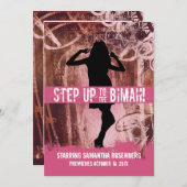 Dance Party Bat Mitzvah Uitnodiging (Voorkant / Achterkant)