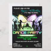 Dance Party Birthday Invitations Kaart (Voorkant)