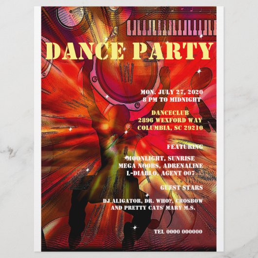 DANCE PARTY  FLYER AANPASBAAR ,TEKST (Voorkant)