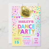 Dance Party Invitation Glow Disco Party Uitnodigen Kaart (Voorkant)