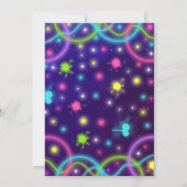 Dance Party Invitation Neon Glow Dance Party Kaart (Achterkant)