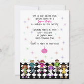 Dance Party Invitations Enfants Disco fête d'anniv (Devant)