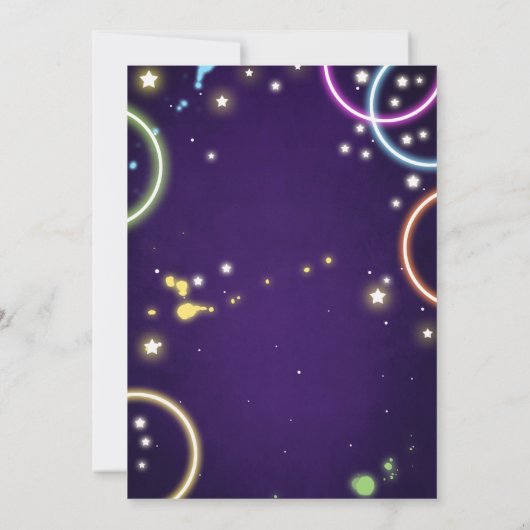 Dance Party Neon Glow Disco Invitation d'anniversa (Dos)