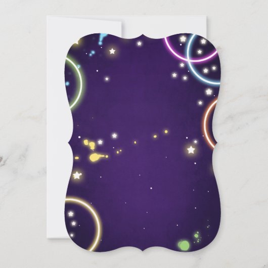 Dance Party Neon Glow Disco Invitation d'anniversa (Dos)