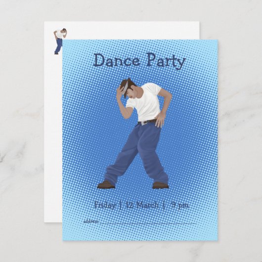 Dance Party Personalized Design Kaart (Voorkant / Achterkant)