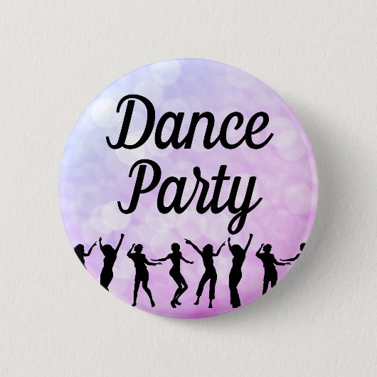 Dance Party Silhouette Dancers Ronde Button 5,7 Cm (Voorkant)