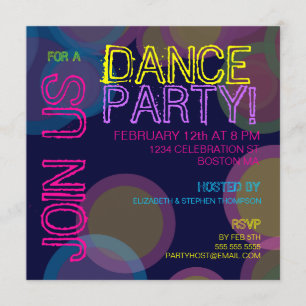 Dance Party. Uitnodiging