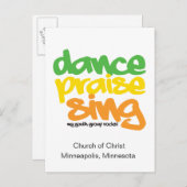 Dance Praise Sing Jeugdgroep Briefkaarten Uitnodig (Voorkant / Achterkant)